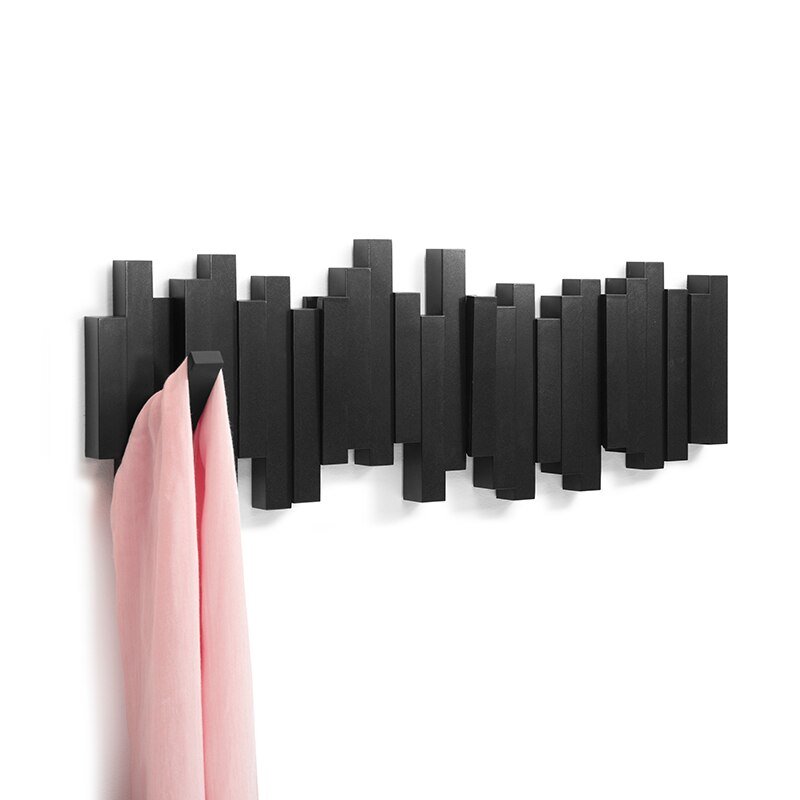 Moderne Wandgarderobe Massivholz Mit Magnetischen Klapphaken Minimalistisches Design 7