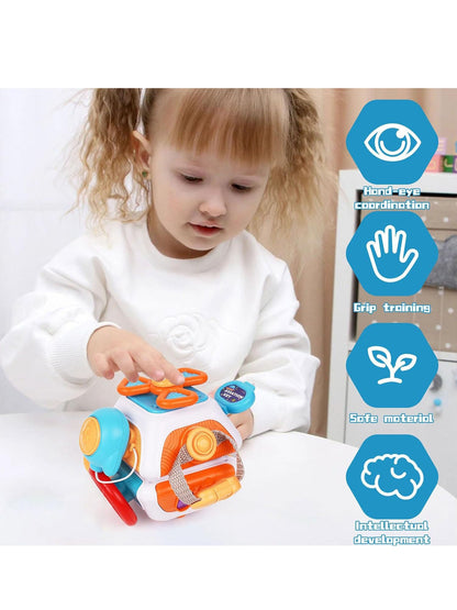 Montessori Kubus für Kinder – BPA-frei, Motorikspielzeug mit Interaktiven Funktionen für 1-4 Jahre 3