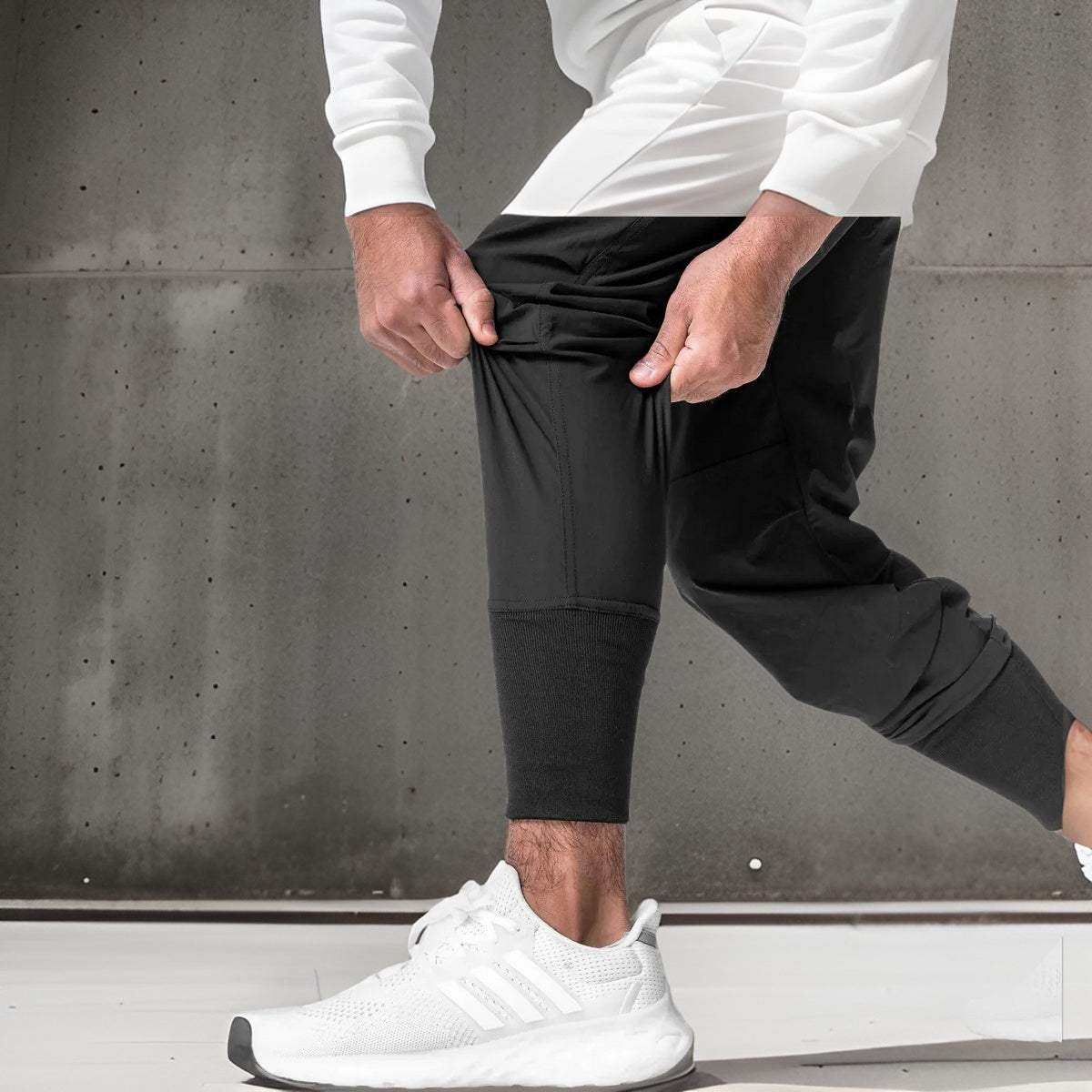 Herren Trainingshose Slim Fit Atmungsaktiv Mit Mehrfach-Taschen Flexibel-3