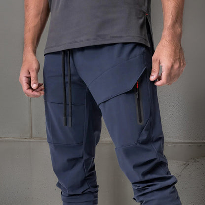 Herren Trainingshose Slim Fit Atmungsaktiv Mit Mehrfach-Taschen Flexibel-4