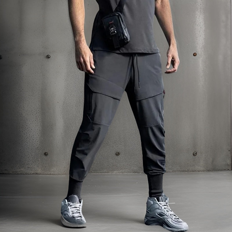 Herren Trainingshose Slim Fit Atmungsaktiv Mit Mehrfach-Taschen Flexibel-5