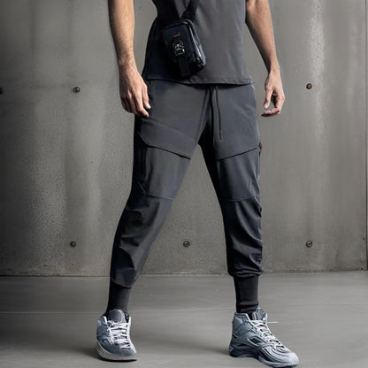 Herren Trainingshose Slim Fit Atmungsaktiv Mit Mehrfach-Taschen Flexibel-5