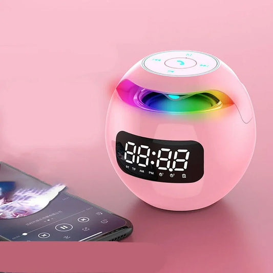 Multifunktionaler Bluetooth-Weckerlautsprecher mit LED-Anzeige und buntem Nachtlicht – 2200-mAh-Akku 0