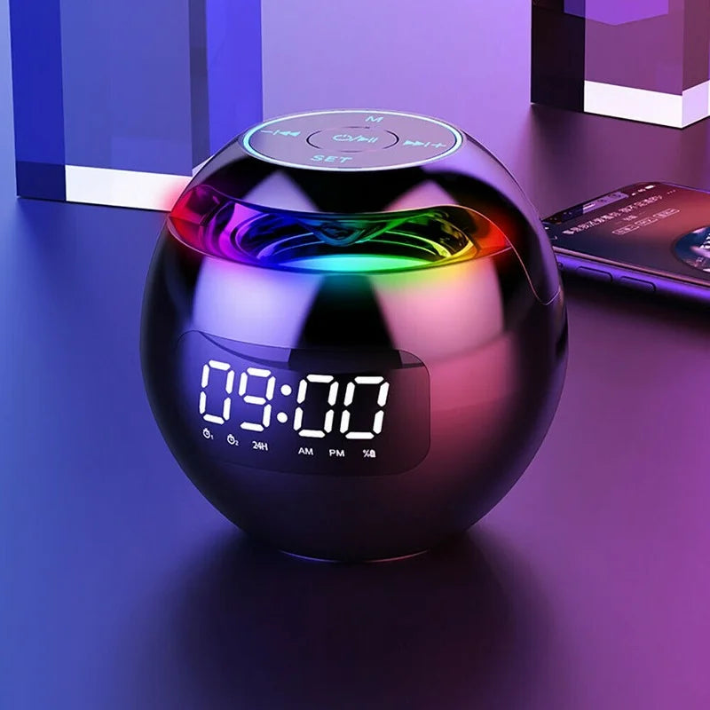 Multifunktionaler Bluetooth-Weckerlautsprecher mit LED-Anzeige und buntem Nachtlicht – 2200-mAh-Akku 1