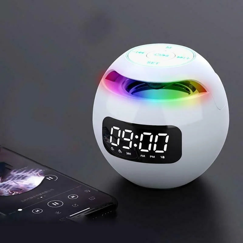 Multifunktionaler Bluetooth-Weckerlautsprecher mit LED-Anzeige und buntem Nachtlicht – 2200-mAh-Akku 2