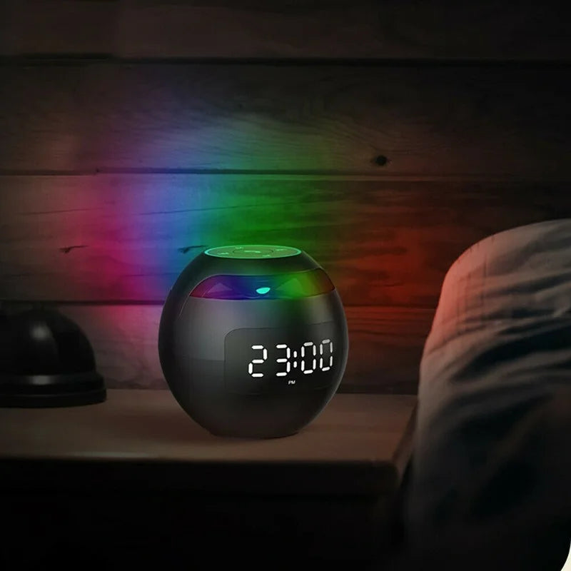 Multifunktionaler Bluetooth-Weckerlautsprecher mit LED-Anzeige und buntem Nachtlicht – 2200-mAh-Akku 3