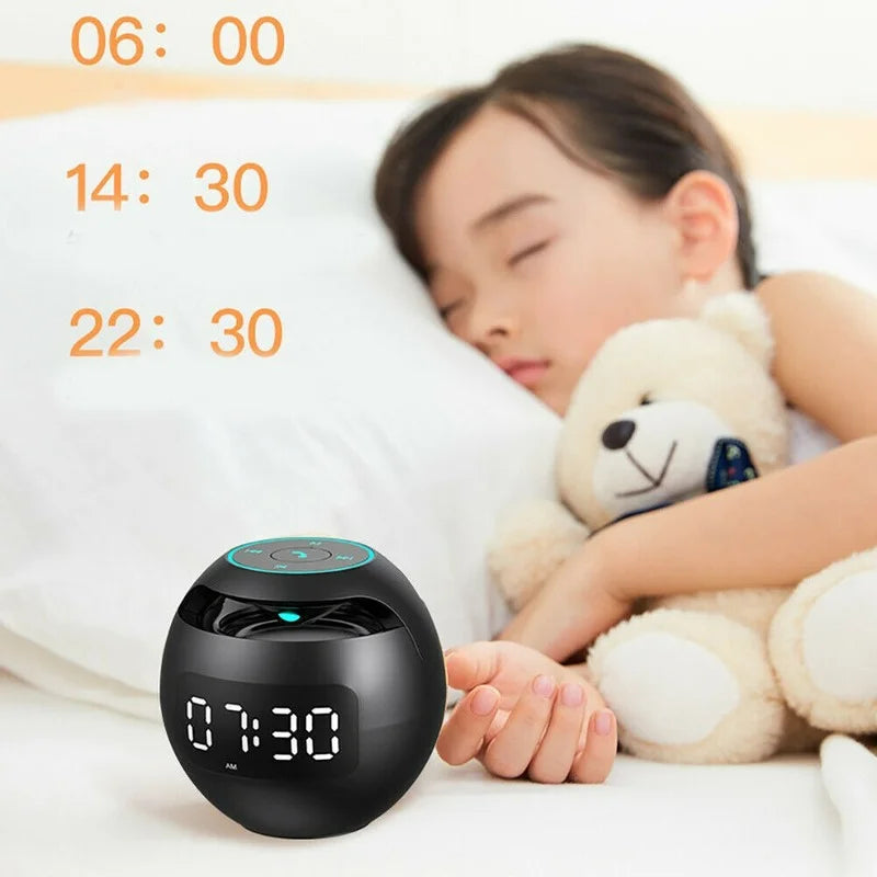 Multifunktionaler Bluetooth-Weckerlautsprecher mit LED-Anzeige und buntem Nachtlicht – 2200-mAh-Akku 5