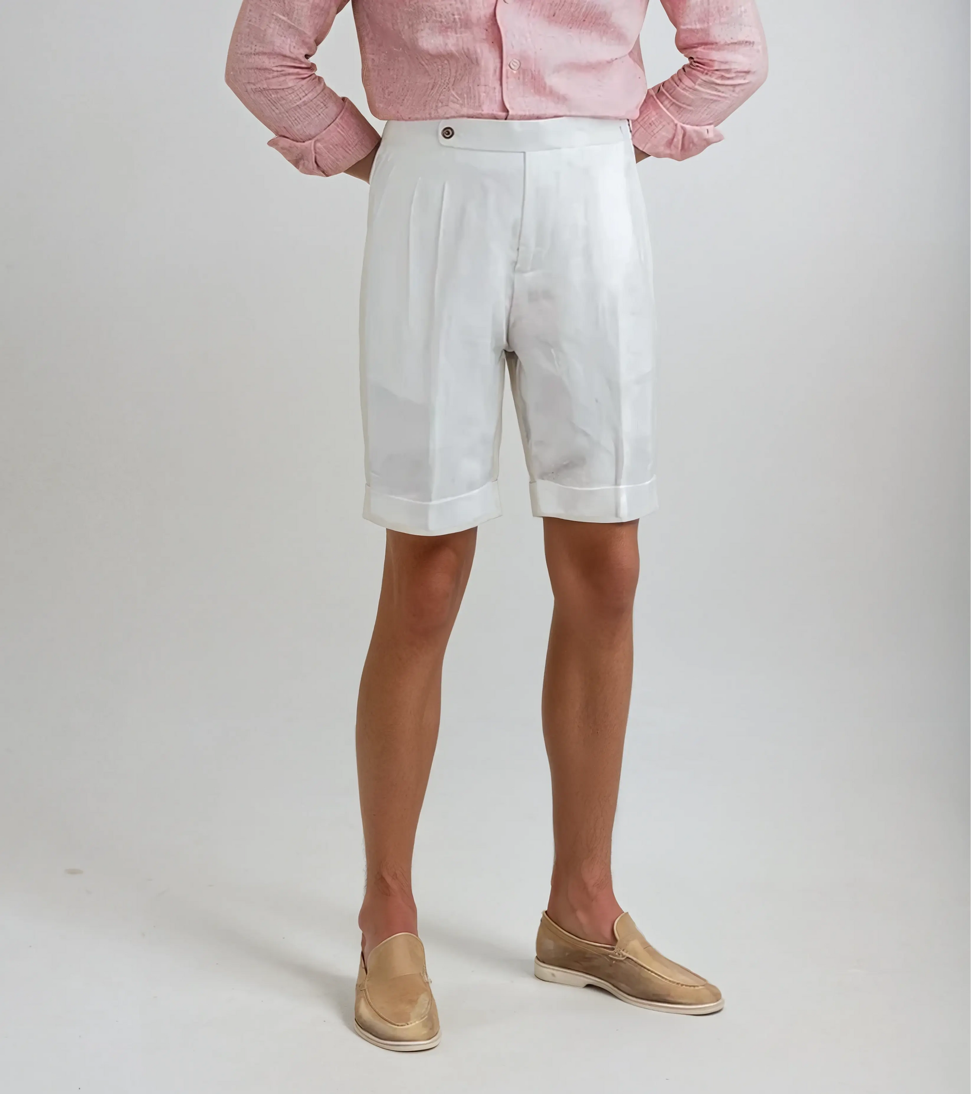 Noah | Elegante Weiße Leinen Shorts Damen 0