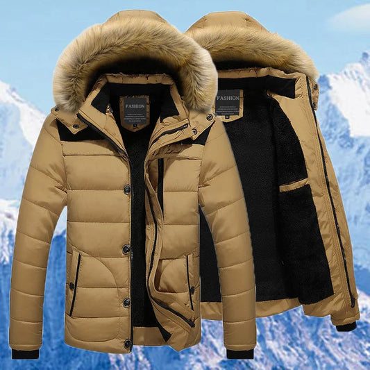 Noah | Stylischer Warmer Wintermantel Herren Mit Pelzverkleidung 1