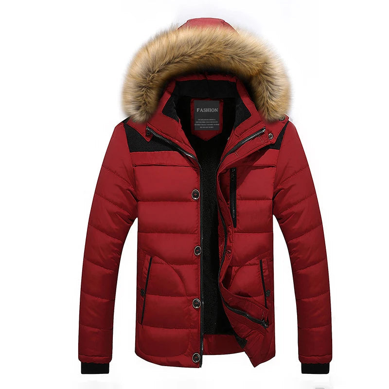 Noah | Stylischer Warmer Wintermantel Herren Mit Pelzverkleidung 2