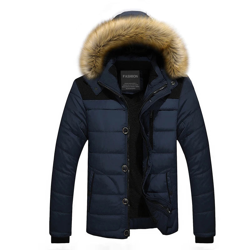 Noah | Stylischer Warmer Wintermantel Herren Mit Pelzverkleidung 3