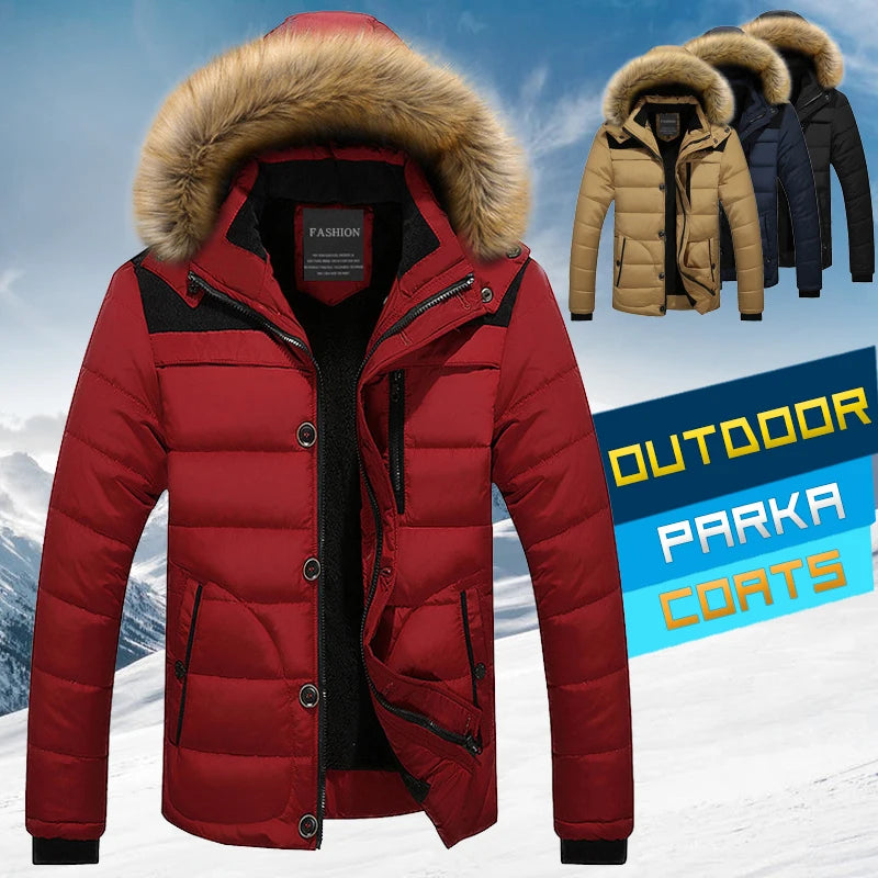 Noah | Stylischer Warmer Wintermantel Herren Mit Pelzverkleidung 8
