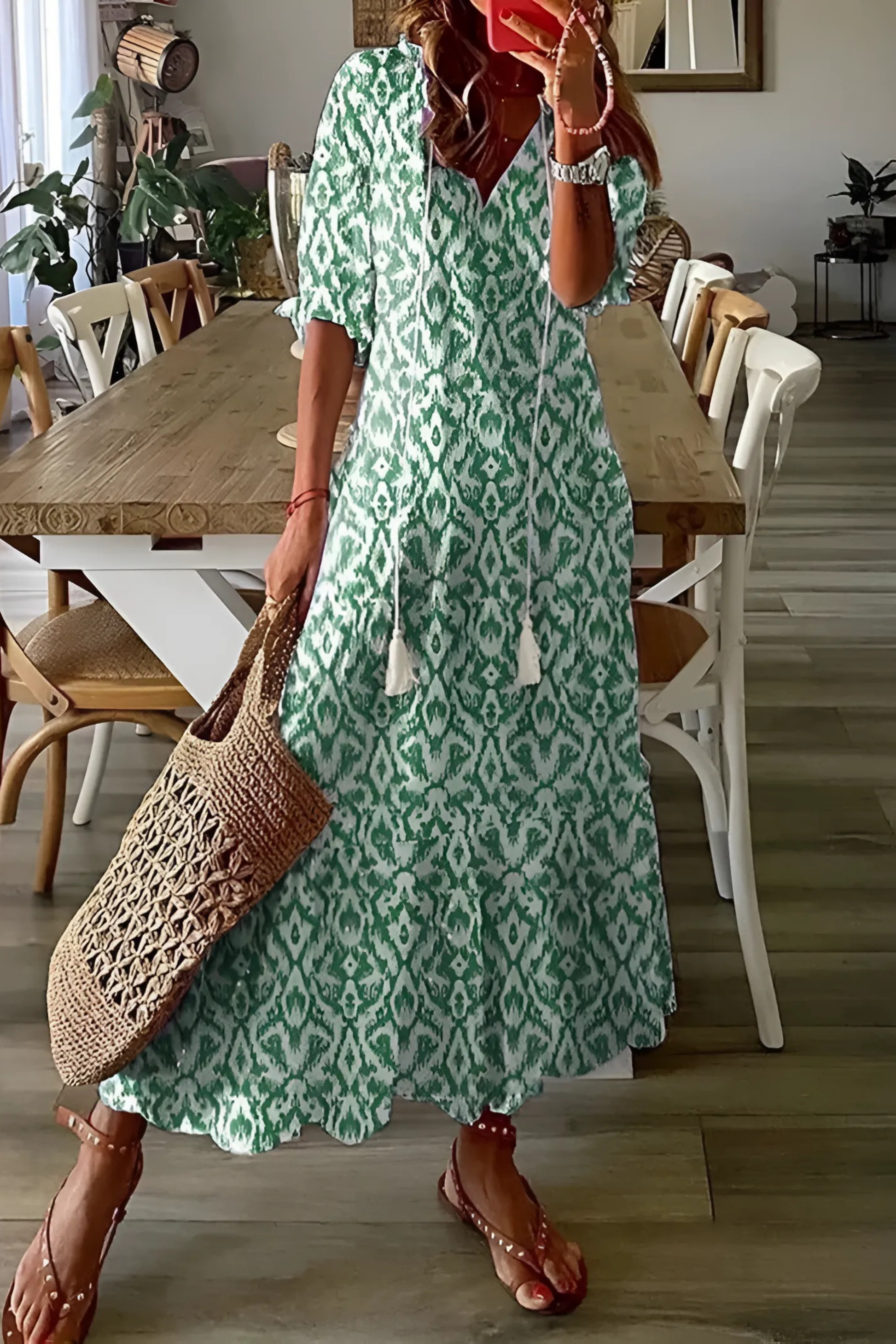 Variant image for Damen Fließendes Kleid Mehrfarbig Größe M Polyester - Sommerkleider für Elegante Anlässe-7