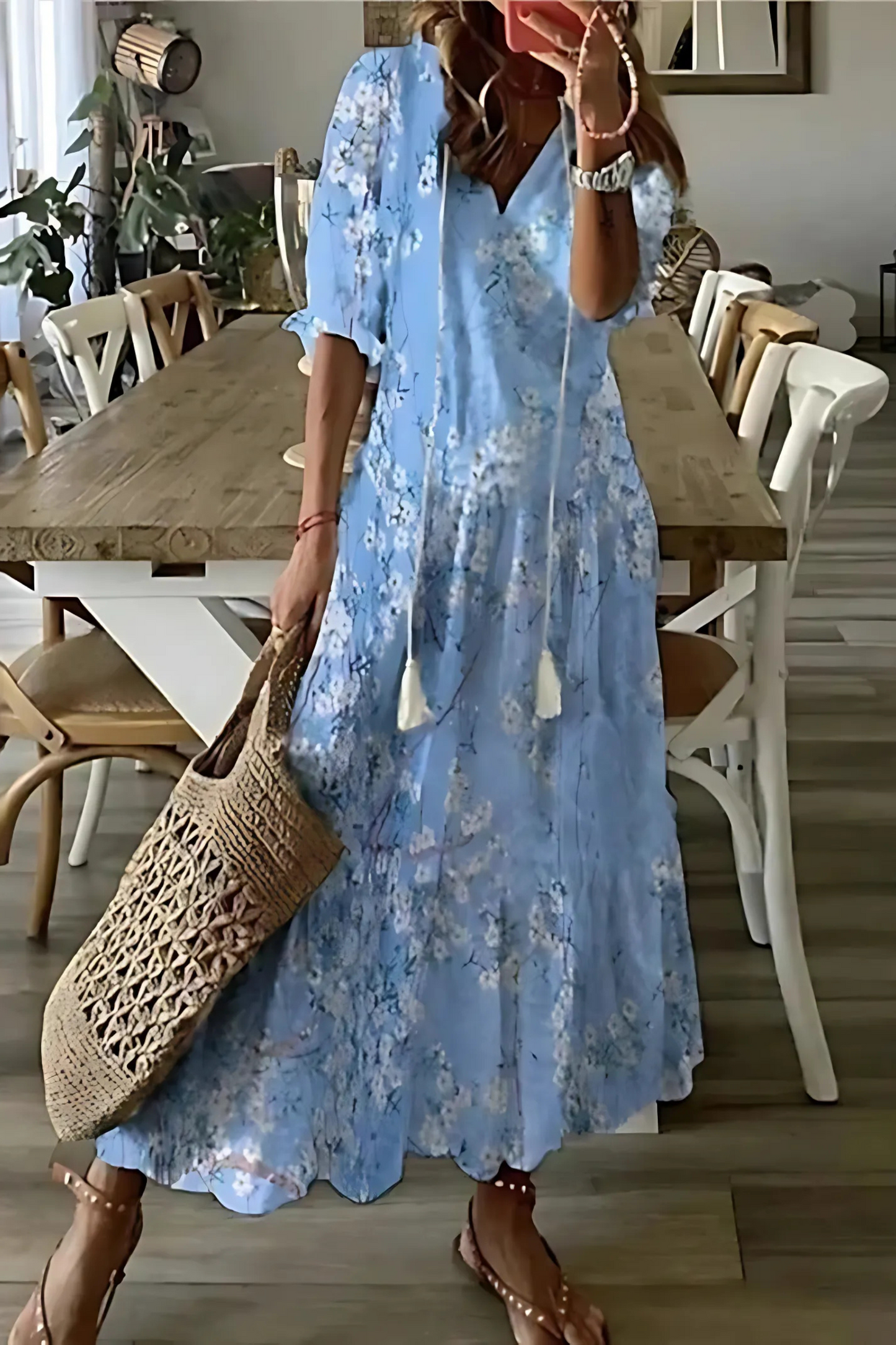 Variant image for Damen Fließendes Kleid Mehrfarbig Größe M Polyester - Sommerkleider für Elegante Anlässe-13