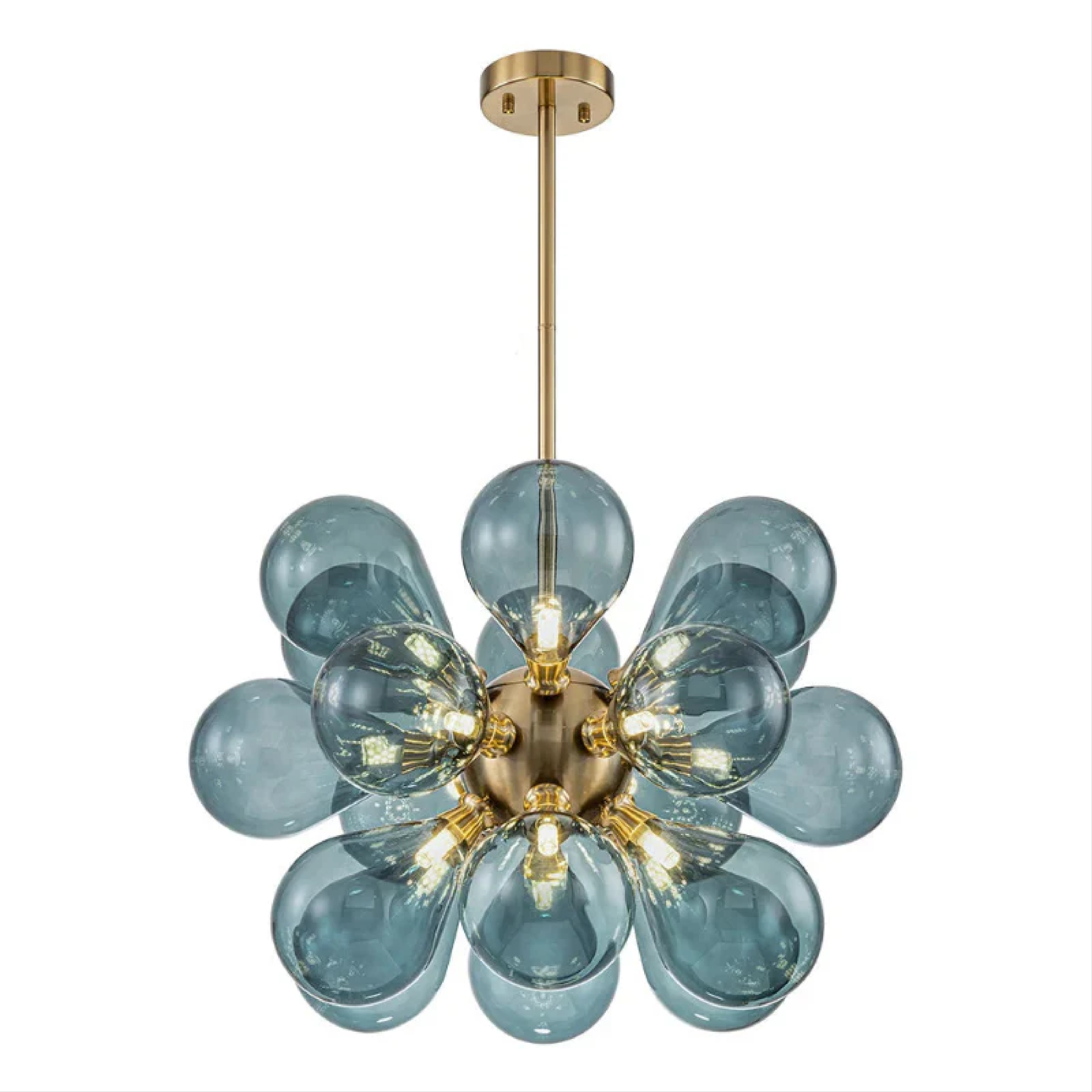 Nomis | Eleganter Cluster-Kronleuchter aus blauem Glas 4
