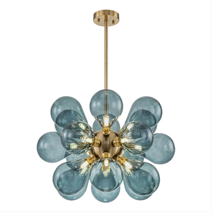 Nomis | Eleganter Cluster-Kronleuchter aus blauem Glas 4