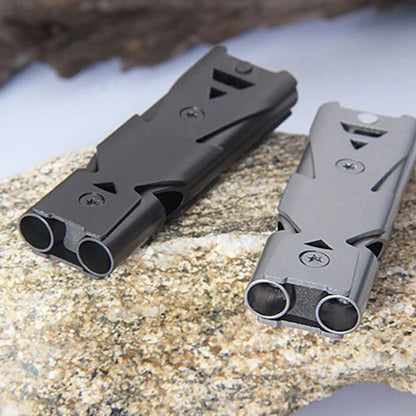 Notfallpfeife aus Aluminium und Edelstahl – 120 dB Lautstärke, Wetterfest und Ultraleicht, Kompakt für Outdoor-Abenteuer 1