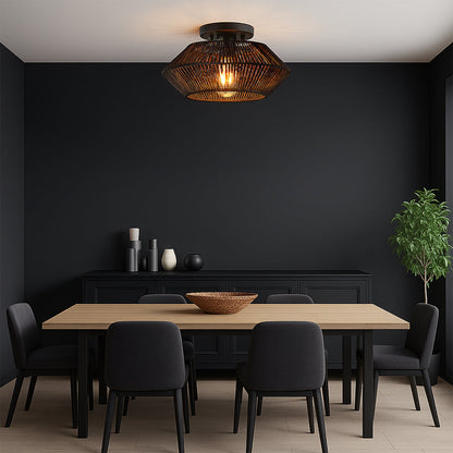 Novion | Vintage Deckenlampe aus Bambusgeflecht mit modernem Touch 4