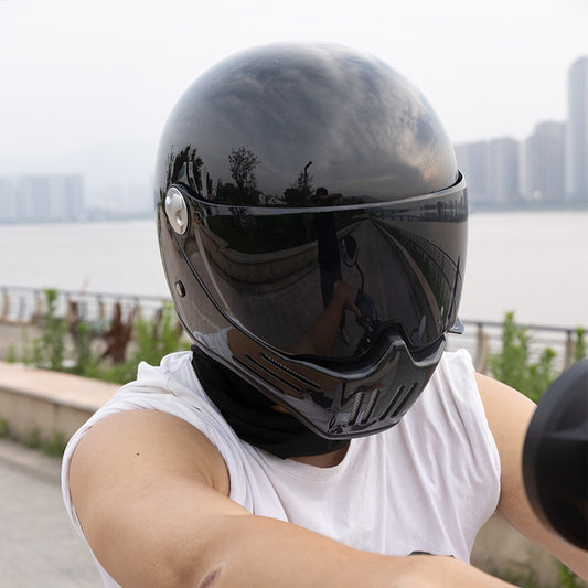 Casco de moto integral para hombre de fibra de carbono ligero certificado DOT ECE