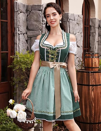 Oktoberfest 3-teiliges Dirndl mit Schürze & Bluse 9