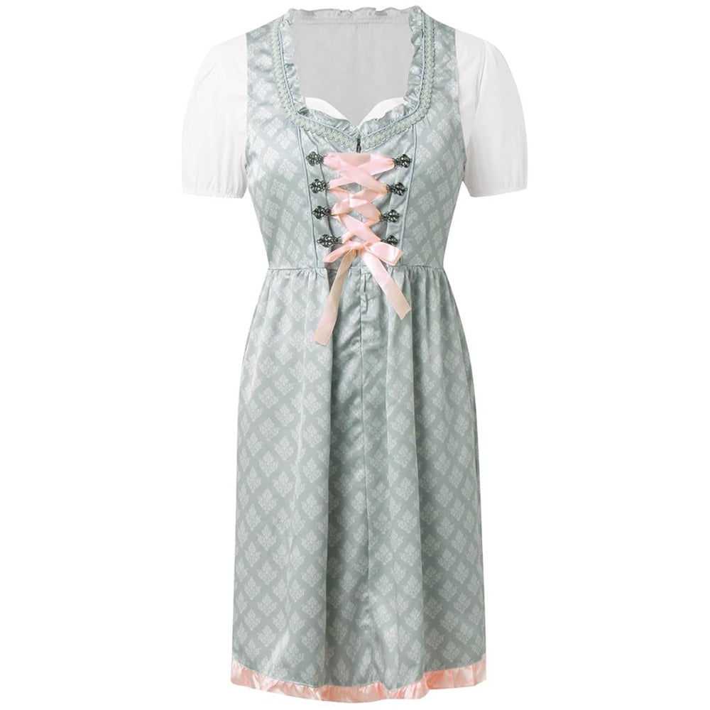 Oktoberfest 3-teiliges Dirndl zum Schnüren mit Schürze & Bluse 2
