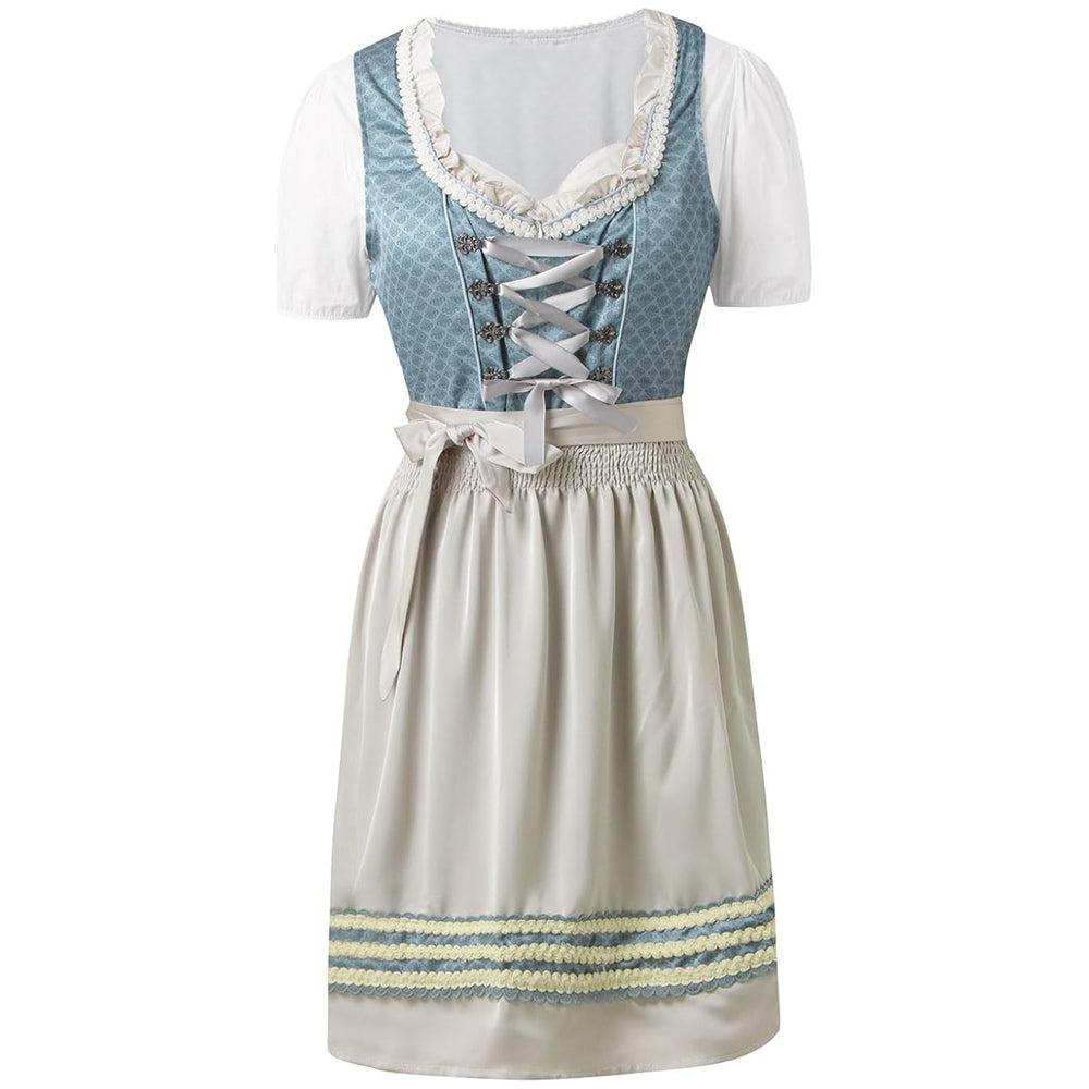 Oktoberfest 3-teiliges Dirndl zum Schnüren mit Schürze & Bluse 4