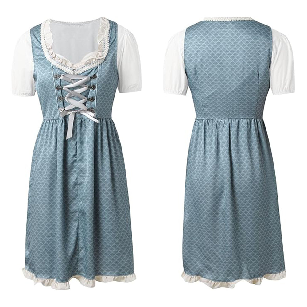 Oktoberfest 3-teiliges Dirndl zum Schnüren mit Schürze & Bluse 6