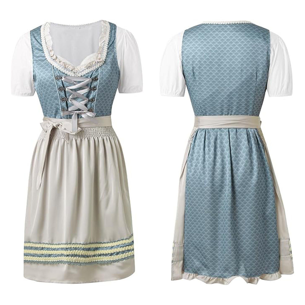 Oktoberfest 3-teiliges Dirndl zum Schnüren mit Schürze & Bluse 7