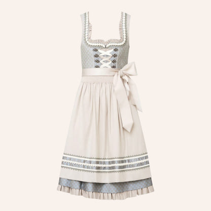 Oktoberfest Apricot Elegantes Dirndlkleid mit Schürze 2