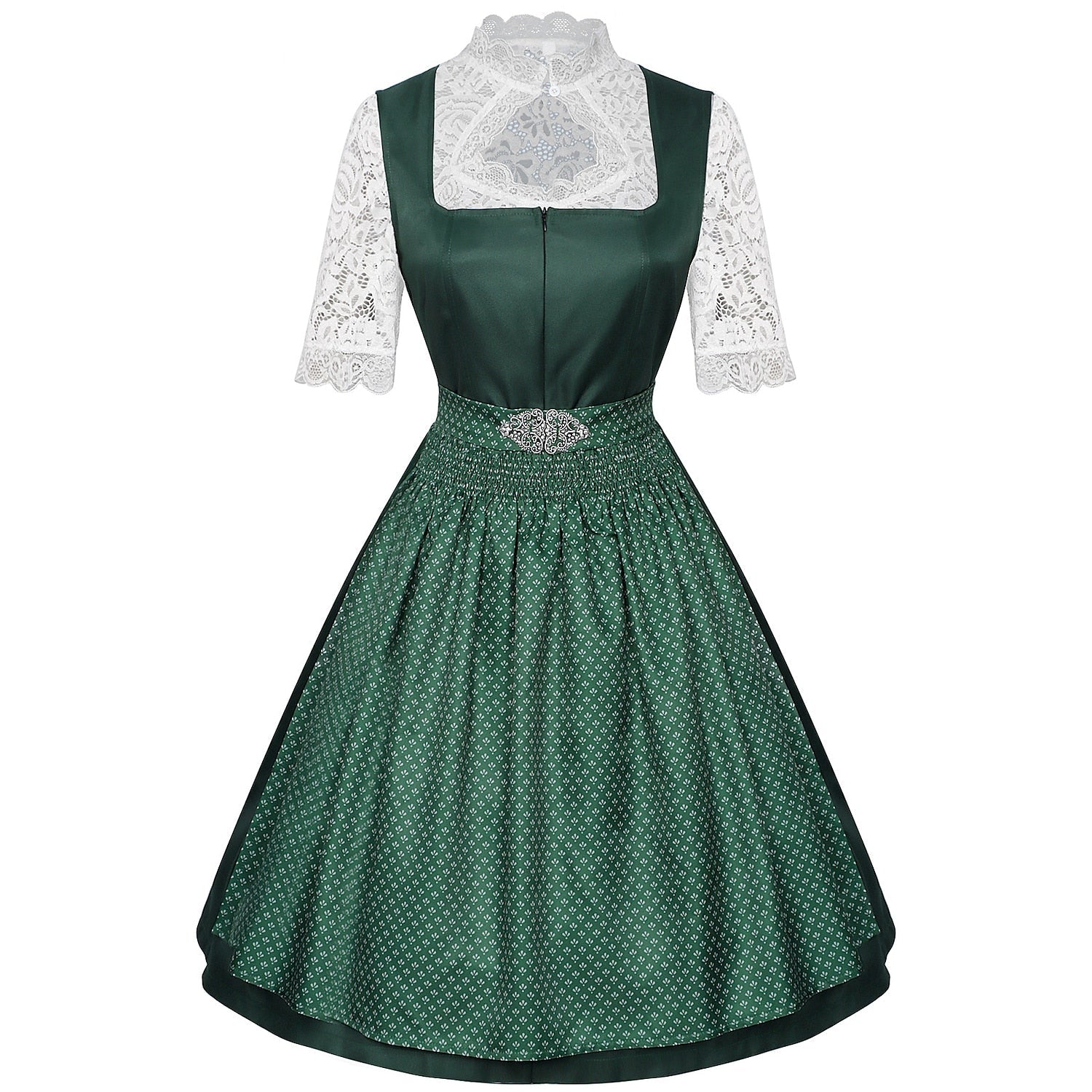 Oktoberfest Bayerisches Dirndlkleid mit Schürze und Spitzenbluse 1