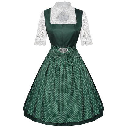 Oktoberfest Bayerisches Dirndlkleid mit Schürze und Spitzenbluse 1
