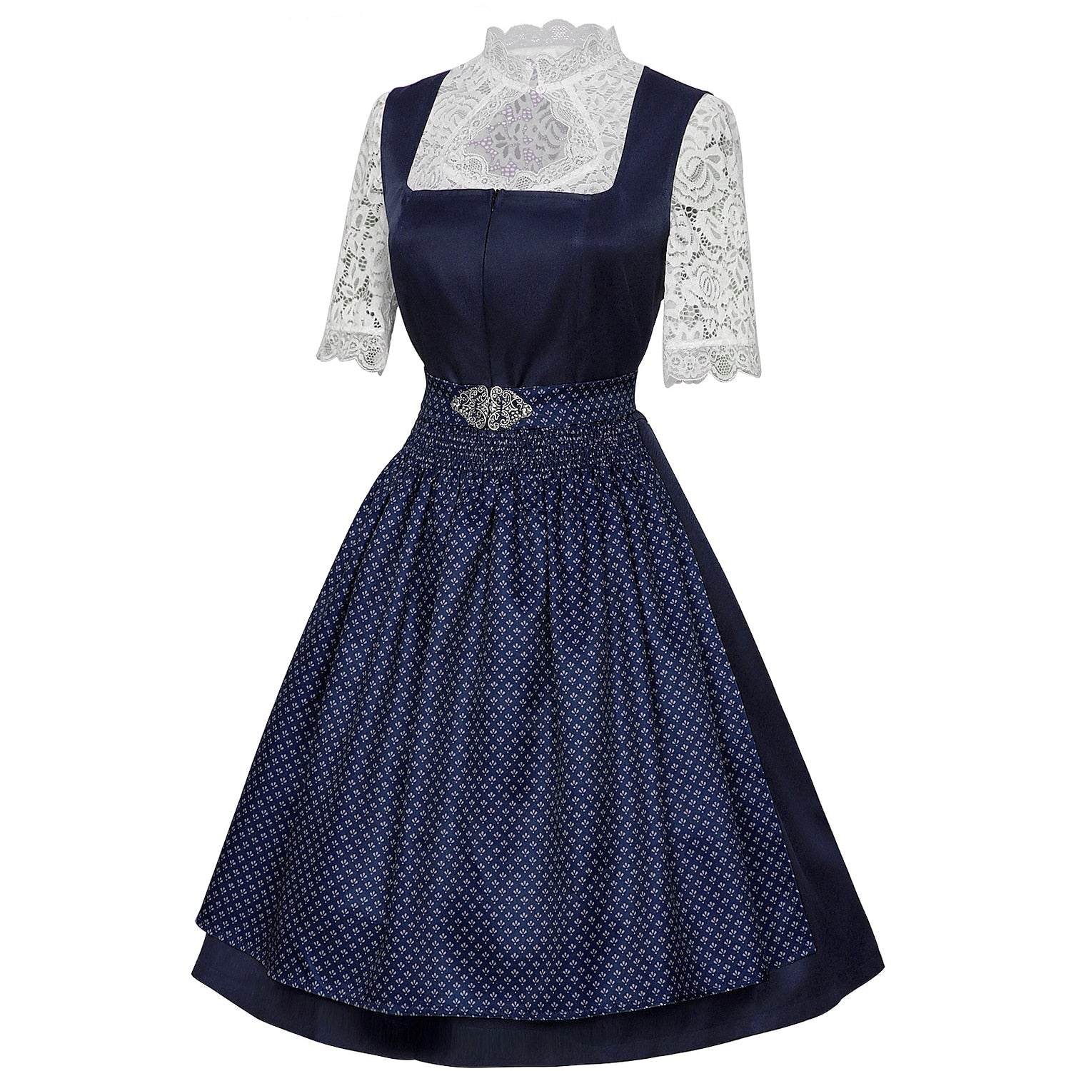 Oktoberfest Bayerisches Dirndlkleid mit Schürze und Spitzenbluse 2