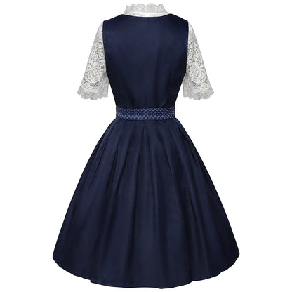 Oktoberfest Bayerisches Dirndlkleid mit Schürze und Spitzenbluse 3