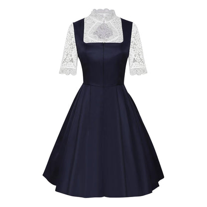 Oktoberfest Bayerisches Dirndlkleid mit Schürze und Spitzenbluse 4