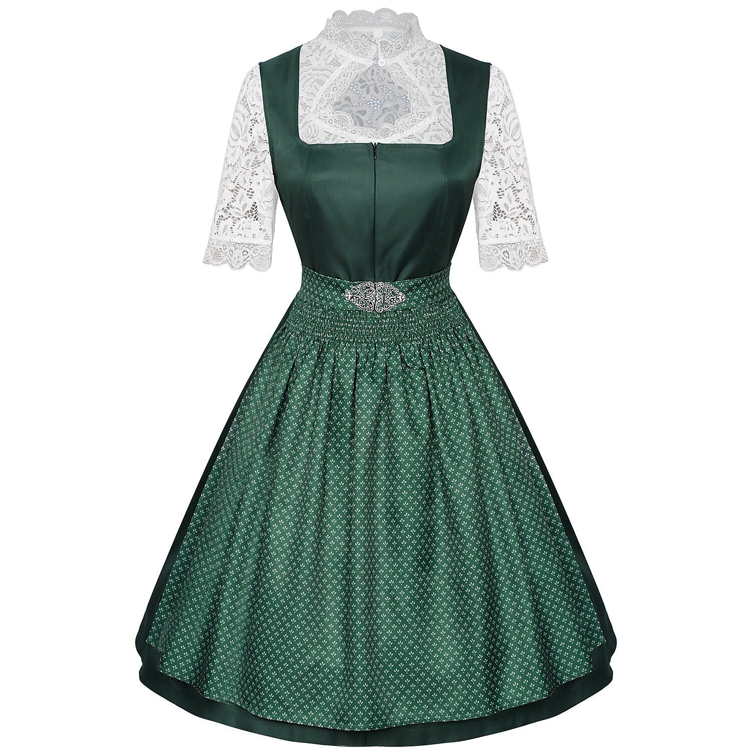 Oktoberfest Bayerisches Dirndlkleid mit Schürze und Spitzenbluse 7