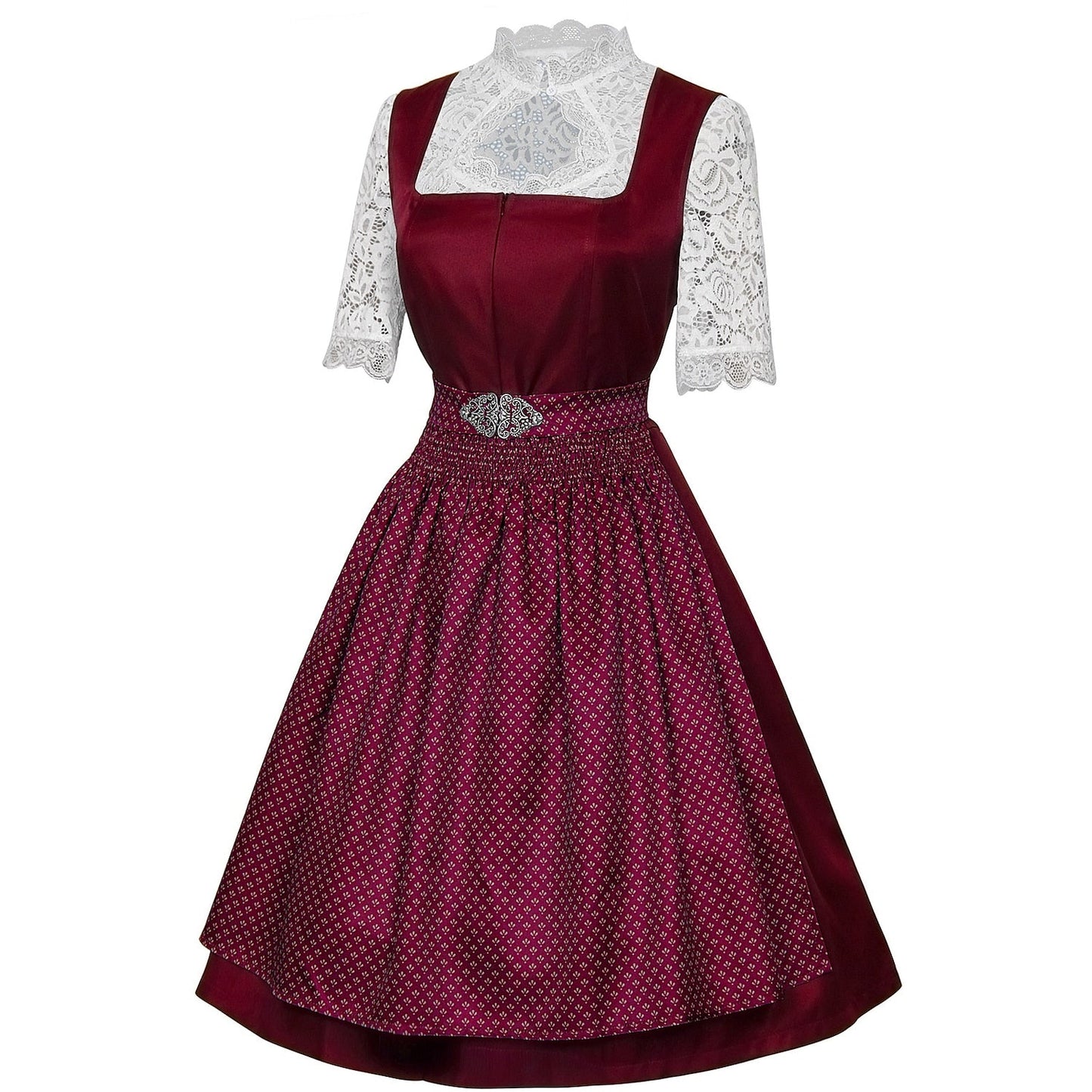 Oktoberfest Bayerisches Dirndlkleid mit Schürze und Spitzenbluse 9
