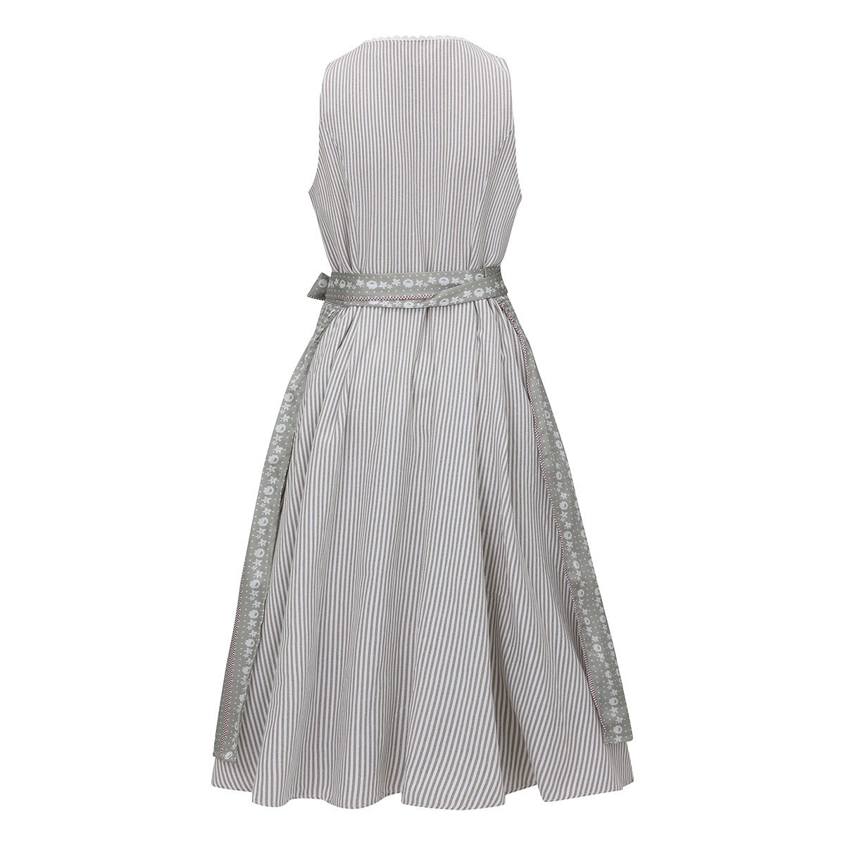 Oktoberfest Beige Retro Dirndl Kleid mit Schürze 1