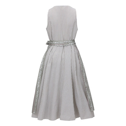 Oktoberfest Beige Retro Dirndl Kleid mit Schürze 1