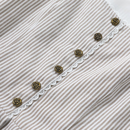 Oktoberfest Beige Retro Dirndl Kleid mit Schürze 6