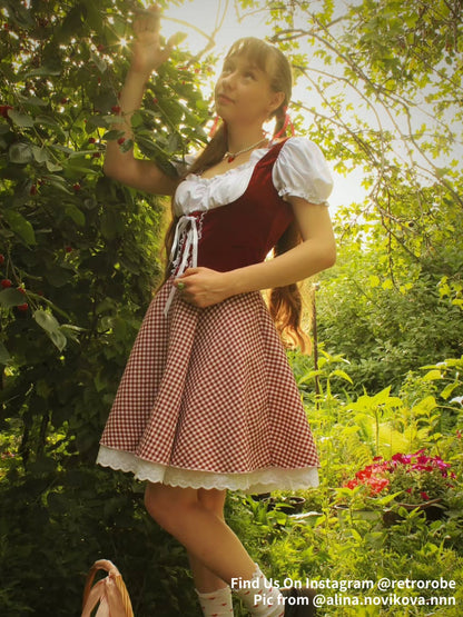 Oktoberfest Bier Kostüm Kleid Dirndl Schürze Set 3
