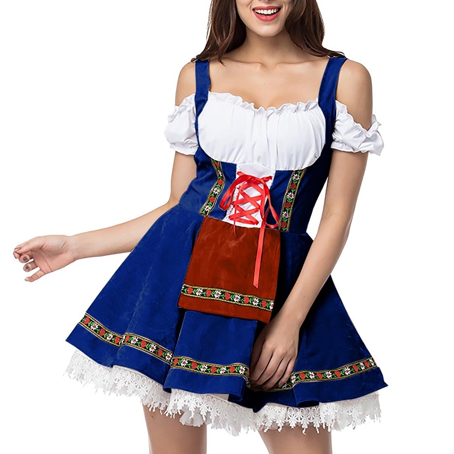 Oktoberfest Bier Kostüm Kleid Dirndl Schürze Set 9