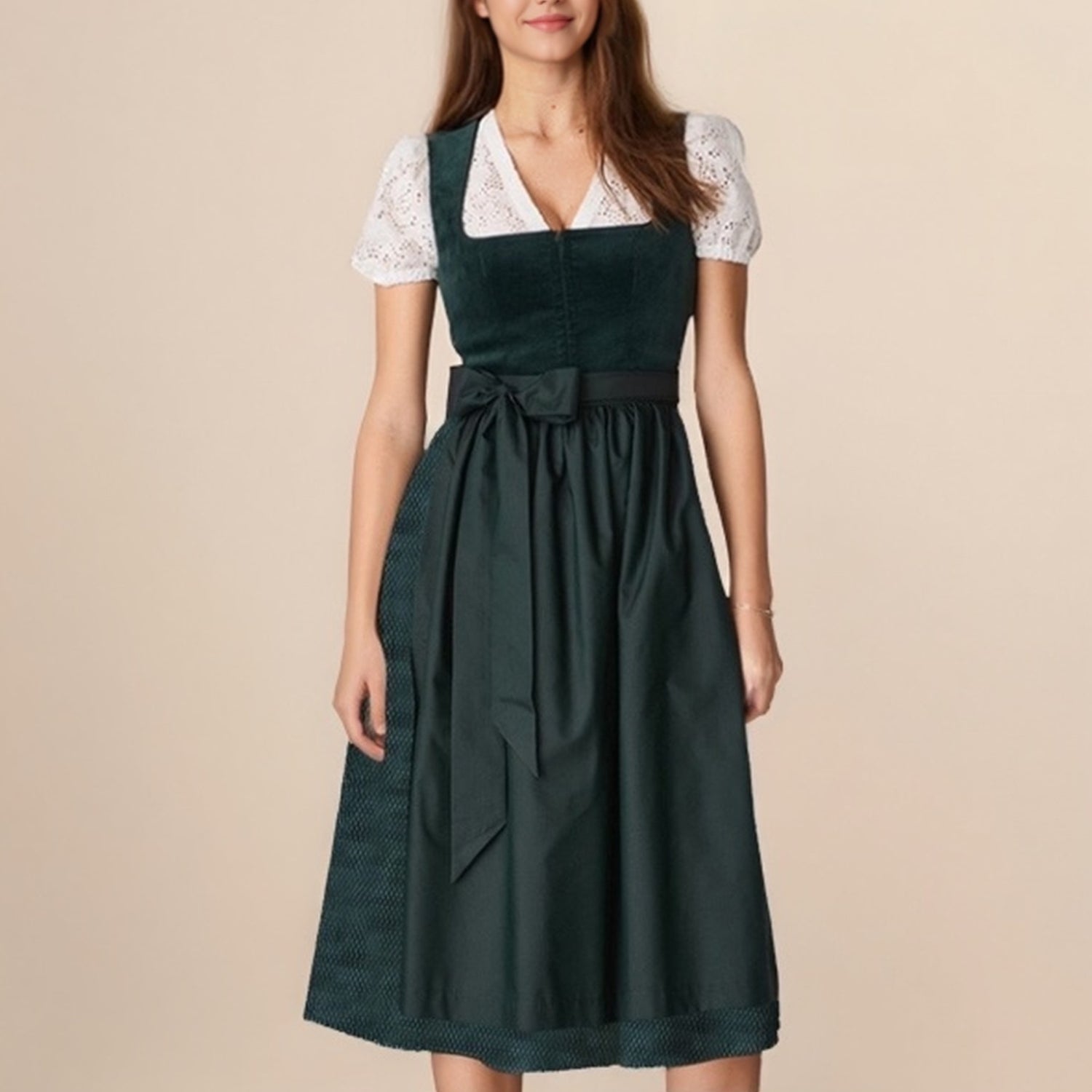 Oktoberfest Damen Dirndl Dunkelgrün 0