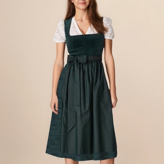 Oktoberfest Damen Dirndl Dunkelgrün 0