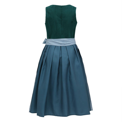 Oktoberfest Damen Dirndl Dunkelgrün mit Schürze 1