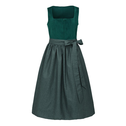 Oktoberfest Damen Dirndl Dunkelgrün mit Schürze 2