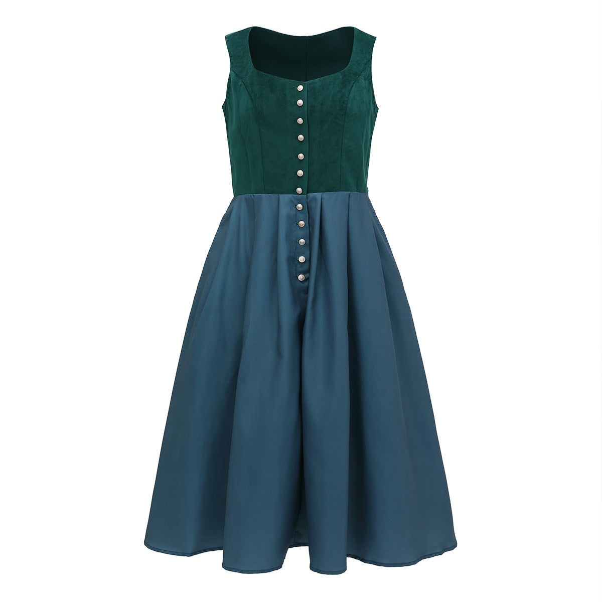 Oktoberfest Damen Dirndl Dunkelgrün mit Schürze 2