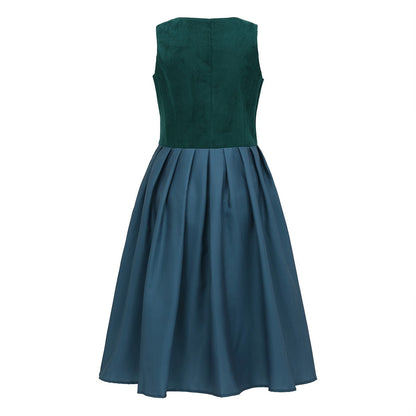 Oktoberfest Damen Dirndl Dunkelgrün mit Schürze 3