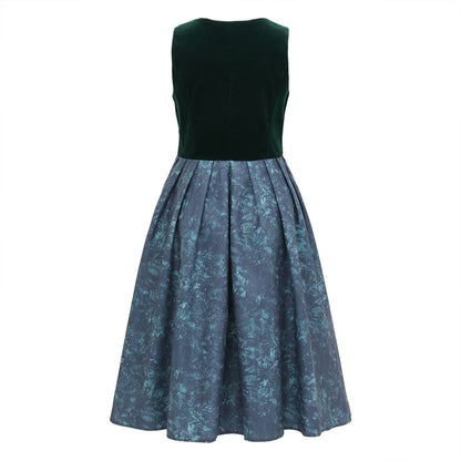 Oktoberfest Damen Dirndl Dunkelgrün mit Schürze 3