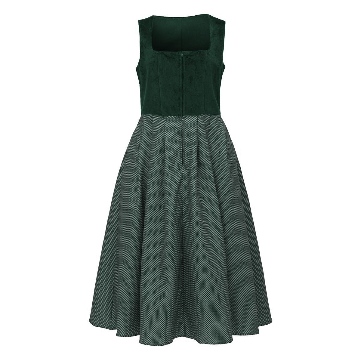 Oktoberfest Damen Dirndl Dunkelgrün mit Schürze 4