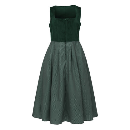 Oktoberfest Damen Dirndl Dunkelgrün mit Schürze 4